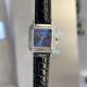 Copy Cartier Panthere De Blue Dial Diamond Case Black Leather Strap Watch (6)_th.jpg